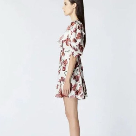 The Kooples Floral Wrap Dress - Multicolor Ecru, Size 6 - Picture 4 of 17